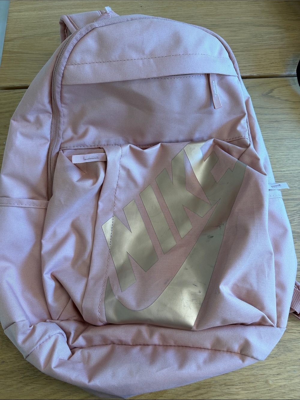 Nike Light Pink Backpack with Metallic Logo
